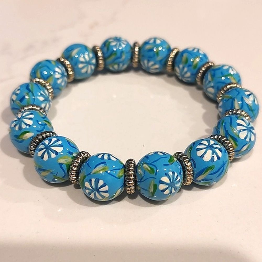 Angela Moore Classic Stretch Bracelet Capri Blue